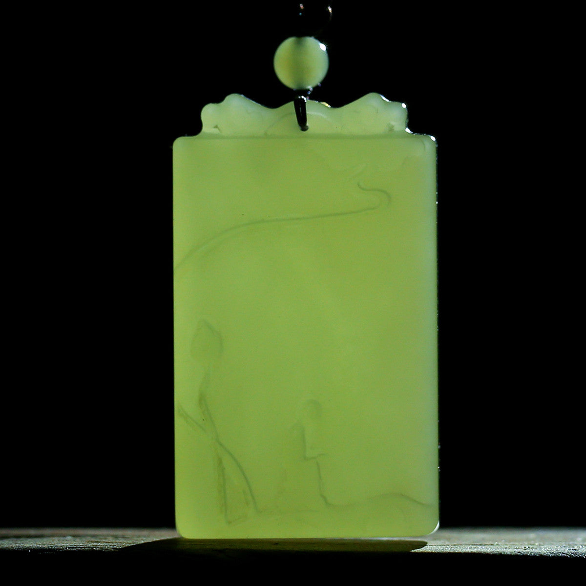 Pale Cyan Hetian Jade Enlightenment Plaque, Flower Blooms to See Buddha Jade Pendant