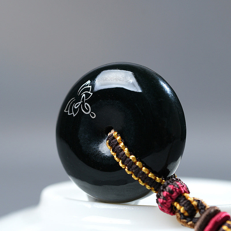 Hetian Jade Pendant, Craft Heritage Series, Intangible Cultural Heritage Gold-Silver Inlay, Enlightenment Jade Pendant, with Certificate