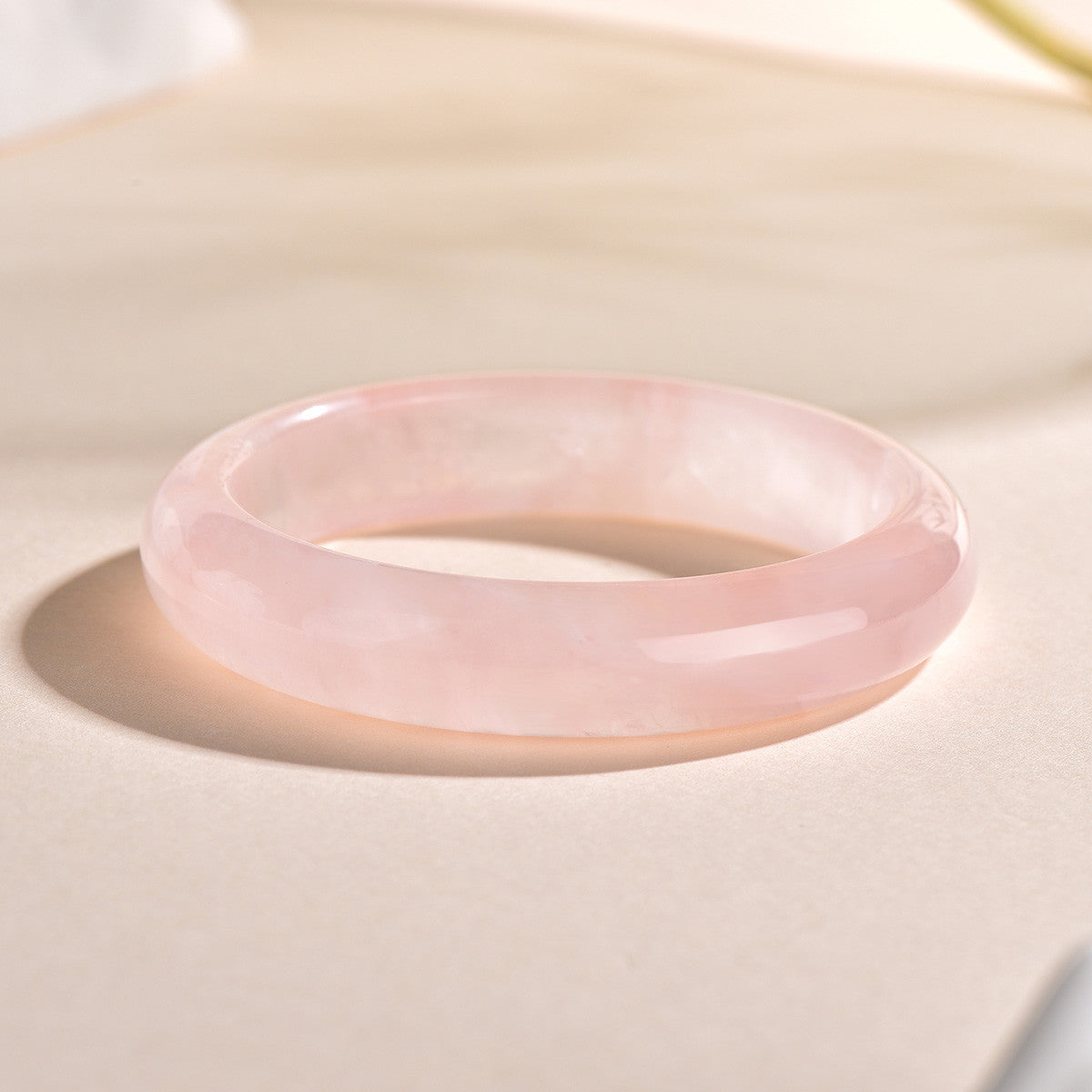 Wide Band Icy Transparent Rose Quartz Bangle, Fresh Elegant Pink Fuchsite Stone Bracelet, Fashion Daily Jewelry for Women