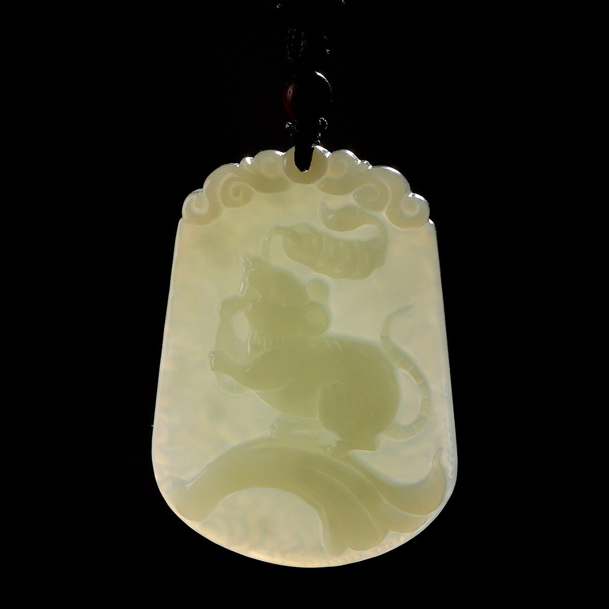 Hetian Jade Fortune Rat Pendant, Chinese Zodiac Rat Jade Charm for Wealth Luck, With Certificate & Collectible Value