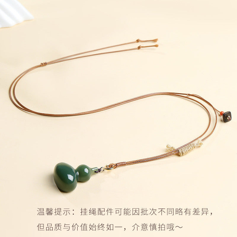 Long-lasting Blessings & Fortune | High-oil Hetian Jade Gourd Pendant, Holiday Gift Jade Charm