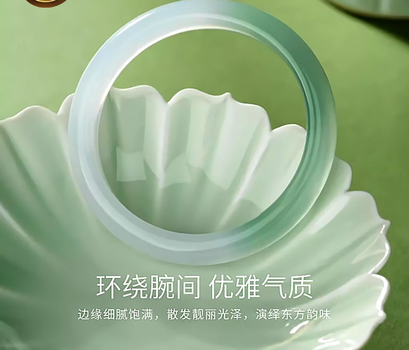 Half-Mountain & Half-Water Ice Floating Chalcedony Bangle, New Chinese Style Noble Concubine Bangle, Elegant Peace Bangle for Women