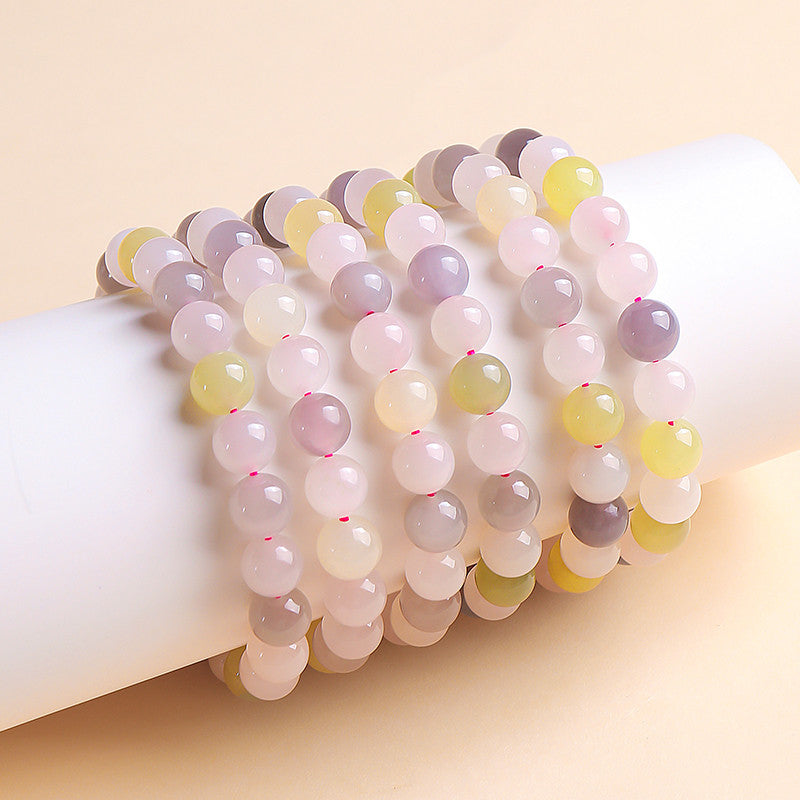 Colorful Mixed Hetian Jade Bracelet, Honey Bean Multi-gem Single Loop Bangle, Fashion Women Jade Jewelry