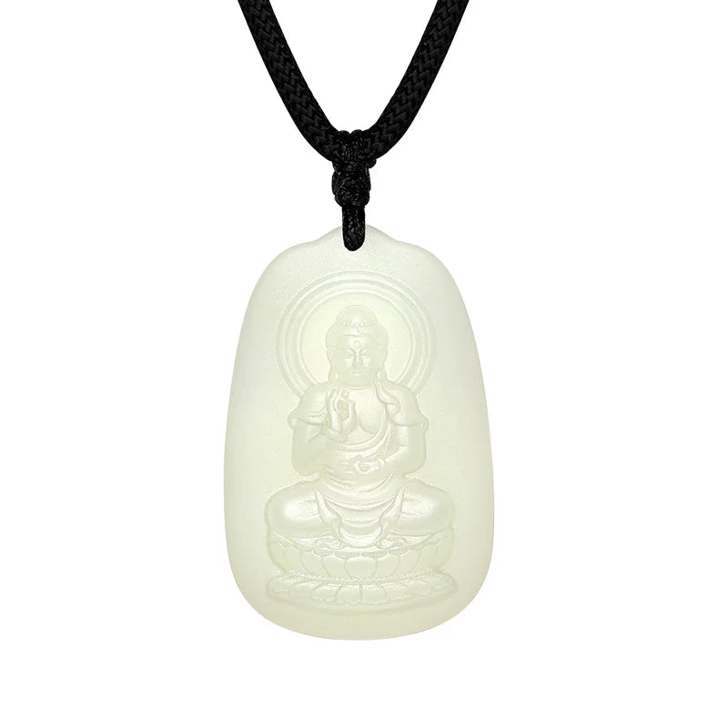 Natural Hetian Jade Patron Saint Pendant, Eight Guardian Deities & Guanyin Jade Pendant, Unisex Protective Jade Charm, Authentic with Appraisal Certificate, Collectible Traditional Jewelry