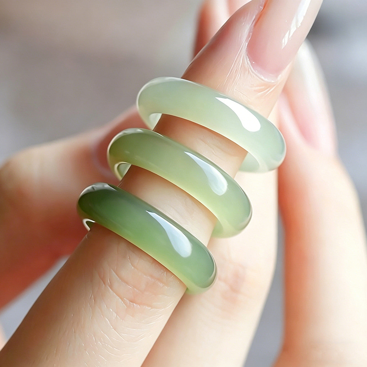 Plain Band Hetian Jade Ring, Smooth Moist High Quality Jade Ring, Daily Wear Elegant Finger Jewelry