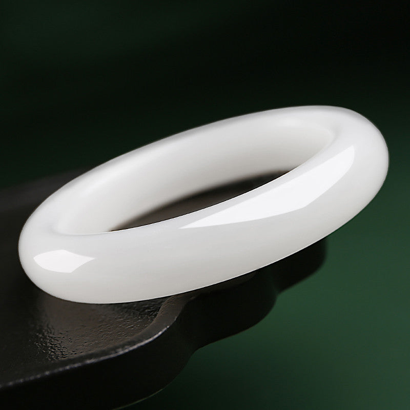 Heirloom-grade Hetian Jade Bangle, White Jade Bracelet, Multiple Sizes, Gift for Her/Mom
