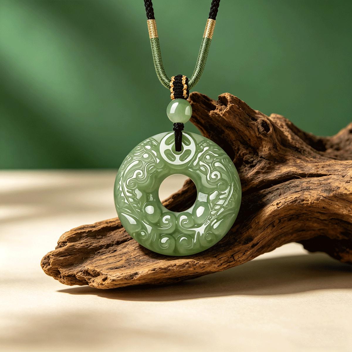 Hetian Jade Necklace with Double-Sided Pixiu Pendant, Braided Cord Luxury Style, Unisex Jewelry, Birthday Gift for Mom, With Certificate & Collectible Value