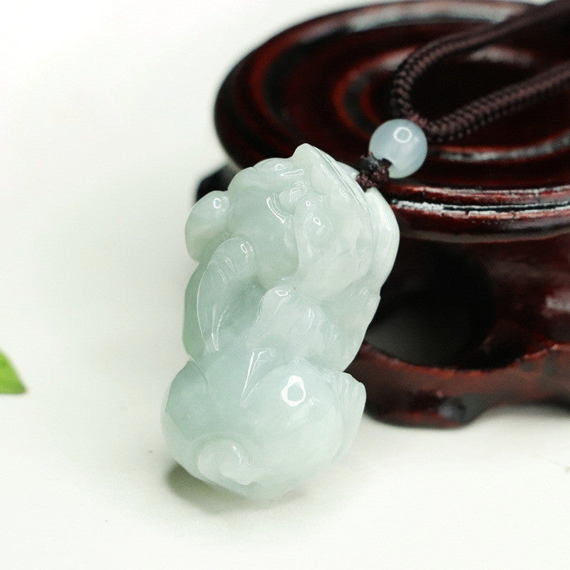 Natural Burmese Jadeite Pixiu Necklace & Bracelet, Couple Style Jade Pendant & Ornament for Men and Women, With Certificate & Collectible Value