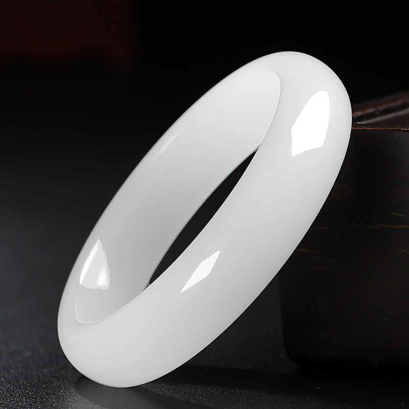 Moist Translucent Golden Silk Jade Bangle, Natural Quartzite Jade Bracelet for Women