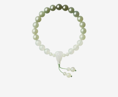 Natural Hetian Jade Lotus Bracelet, Gradient Color Jade Bangle, Collectible with Certificate, Exquisite Holiday Gift Jewelry
