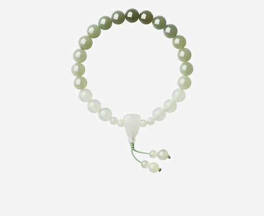 Natural Hetian Jade Lotus Bracelet, Gradient Color Jade Bangle, Collectible with Certificate, Exquisite Holiday Gift Jewelry