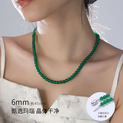 New Arrival New Chinese Style Green Agate & Chalcedony Beaded Necklace, Fashion Women Neck Jewelry