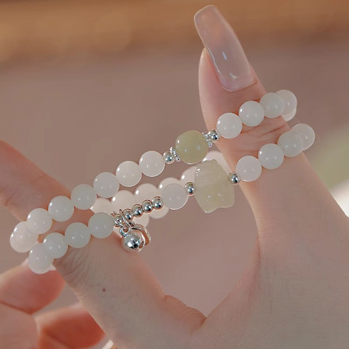 Cute Dragon Baby Hetian Jade Bracelet with S925 Silver, Chinese Style Jewelry for Women, Birthday Gift for Girlfriend, With Certificate & Collectible Value