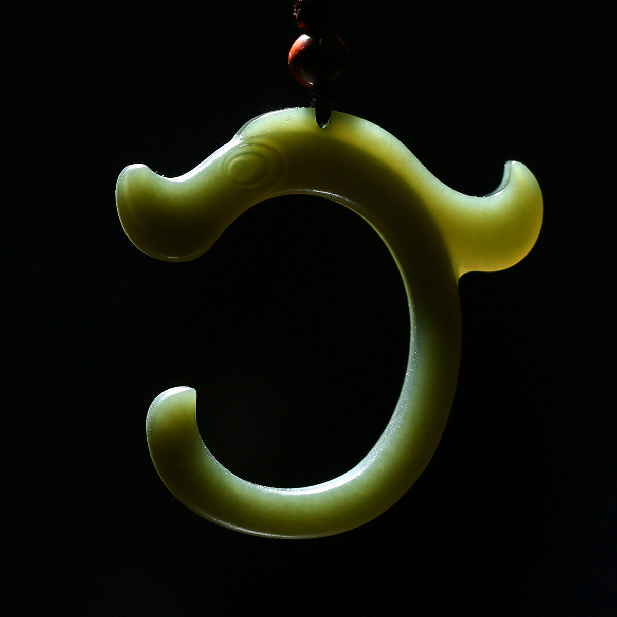 Fortune Dragon Hetian Jade Pendant, Fine-grain Cyan Jade Men's Zodiac Dragon Pendant