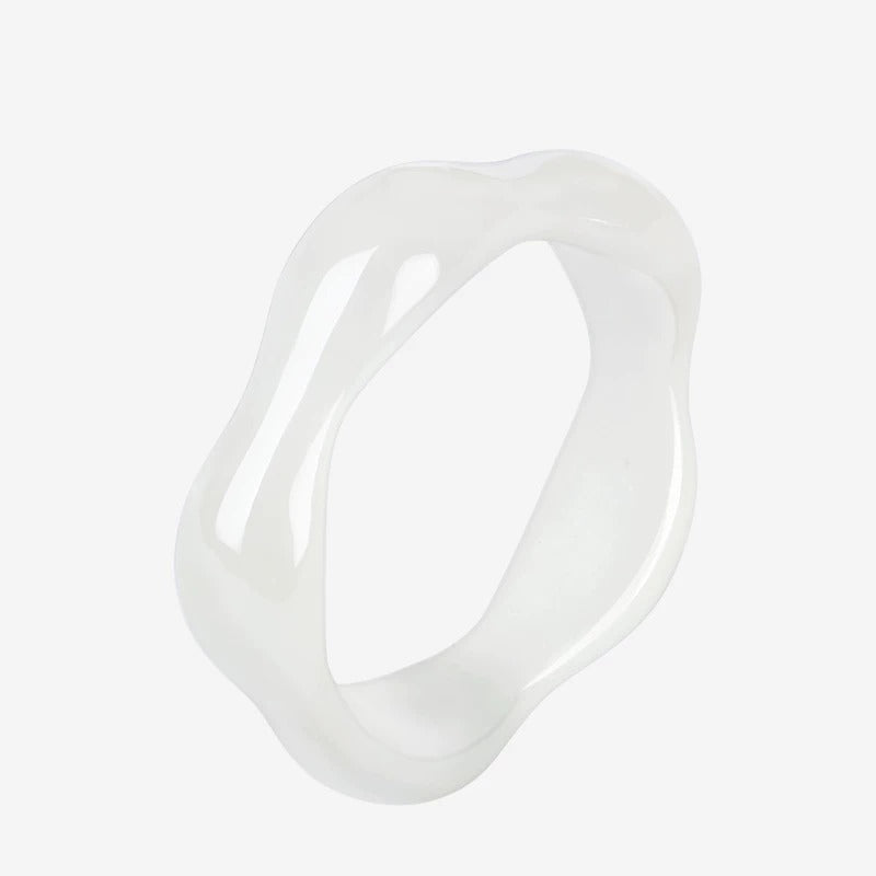 Hetian jade ring for women, made of green jade or nephrite, a jade ornament symbolizing peace and safety, a birthday gift.