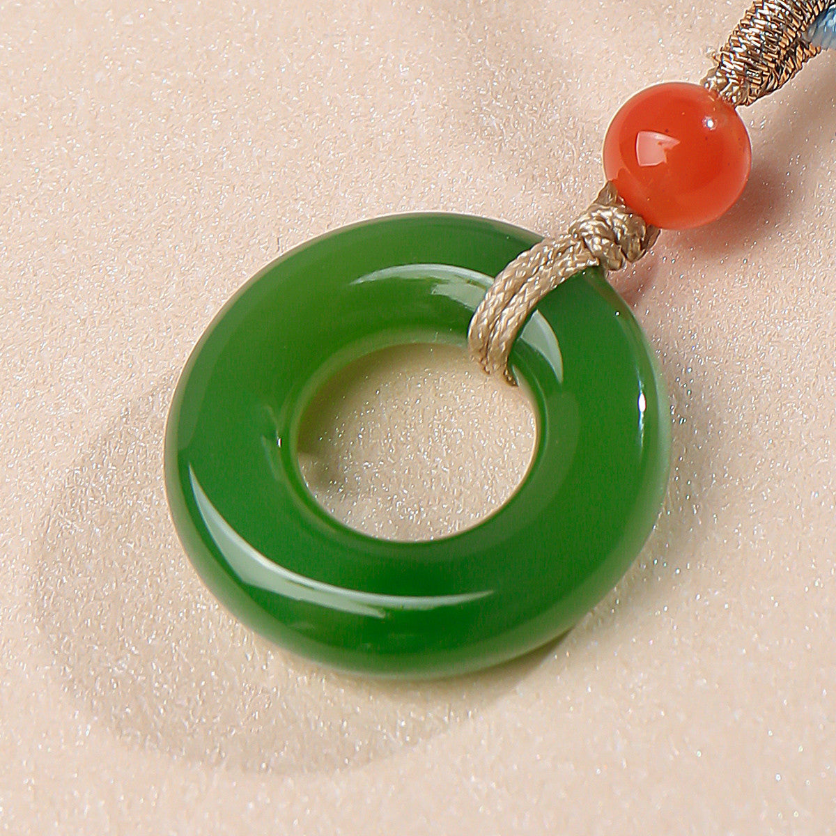 Hetian Jade Safety Buckle Pendant, Couple Style Jade Charm, Holiday Gift