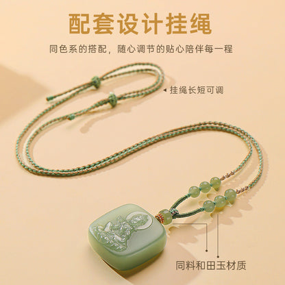 Hetian Jade Patron Buddha Pendant for Men & Women, Zodiac Guardian Buddha of Twelve Chinese Zodiac Signs