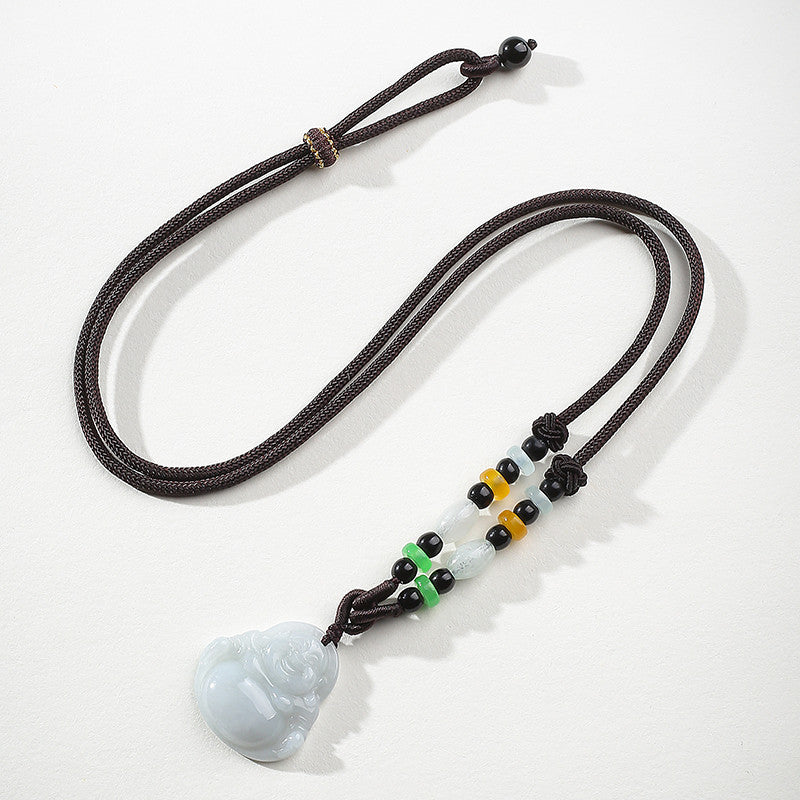 Unisex Jadeite Guanyin & Buddha Pendant