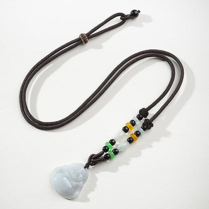 Unisex Jadeite Guanyin & Buddha Pendant