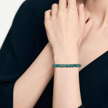 Translucent Blue Water Jadeite Plain Bead Bracelet, Unisex Single-loop Jade Bangle