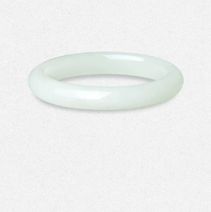 New Chinese Style Hetian Jade Bangle for Women, Frost & Moonlight Pale Green White Jade, Collectible with Certificate, Birthday Gift for Mom