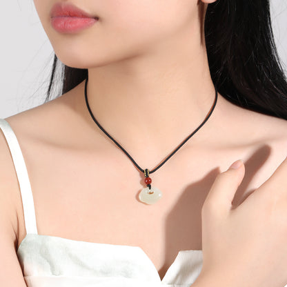 Ruyi Peace Lock Necklace, Classic Ethnic Style, Minimalist Luxury Pendant for Girlfriend