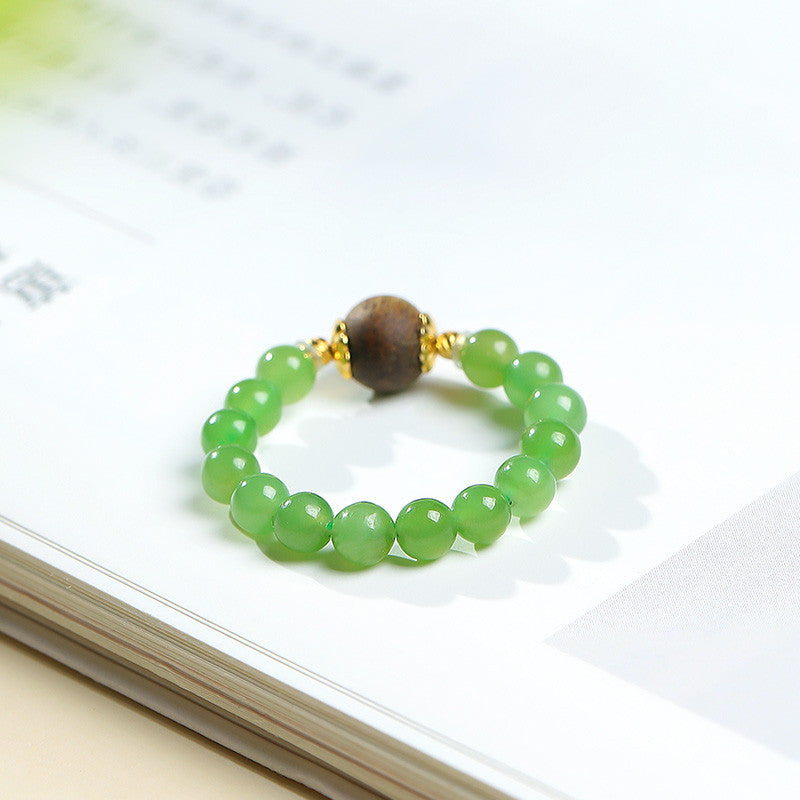 DIY Multi-gem Ring, Small Seed Beads with Jasper, White Jade, Jadeite, Turquoise, Agate, Cinnabar Fashion Adjustable Ring Jewelry