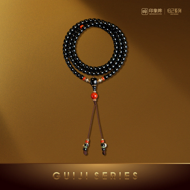High-quality Black Green Hetian Jade Multi-color Multi-loop Bracelet, Premium Wenwan Bracelet for Men & Women