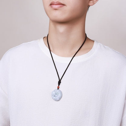 Unisex Jadeite Pixiu with Ball Pendant