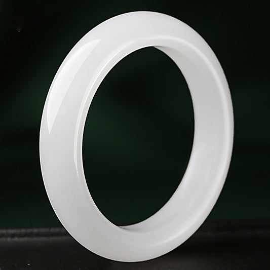 Heirloom-grade Hetian Jade Bangle, White Jade Bracelet, Multiple Sizes, Gift for Her/Mom
