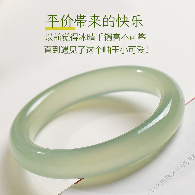 High Ice Pale Cyan Clear Water Jade Bangle, Xiuyu Bracelet, Gift for Mom & Girlfriend
