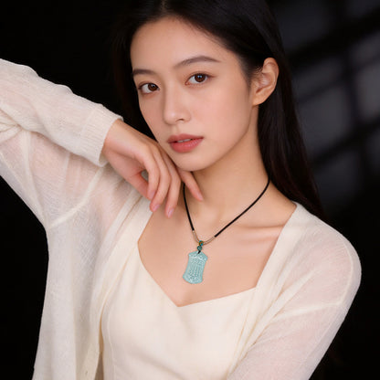 [Wealth from Jade] A-Grade Blue Water Abacus 翡翠 Pendant for Women, Fortune & Wisdom Jade Gift