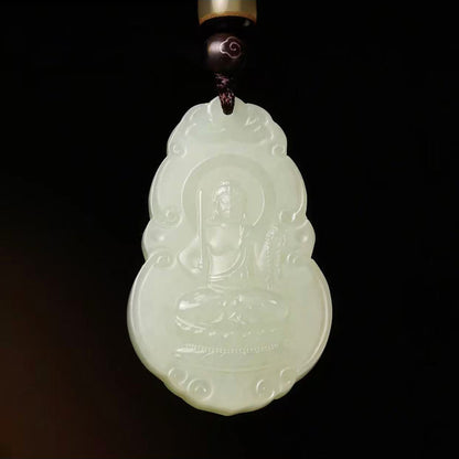 Warm Clear Water Hetian Jade 12 Zodiac Pendant, 8 Guardian Buddha Jade Charm, Premium Gift Choice with Certificate
