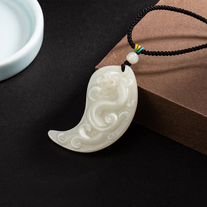 Hetian Jade Dragon & Phoenix Paired Pendants, Couple Jade Charms for Men & Women, With Certificate & Collectible Value