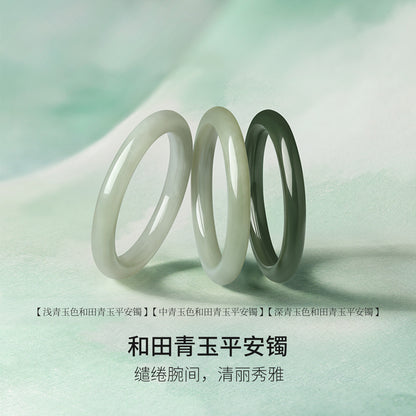 Women's Hetian Green Jade Bangle, Moist & Skin-Brightening Elegant Beauty Bracelet, Premium Gift with Certificate & Collectible Value