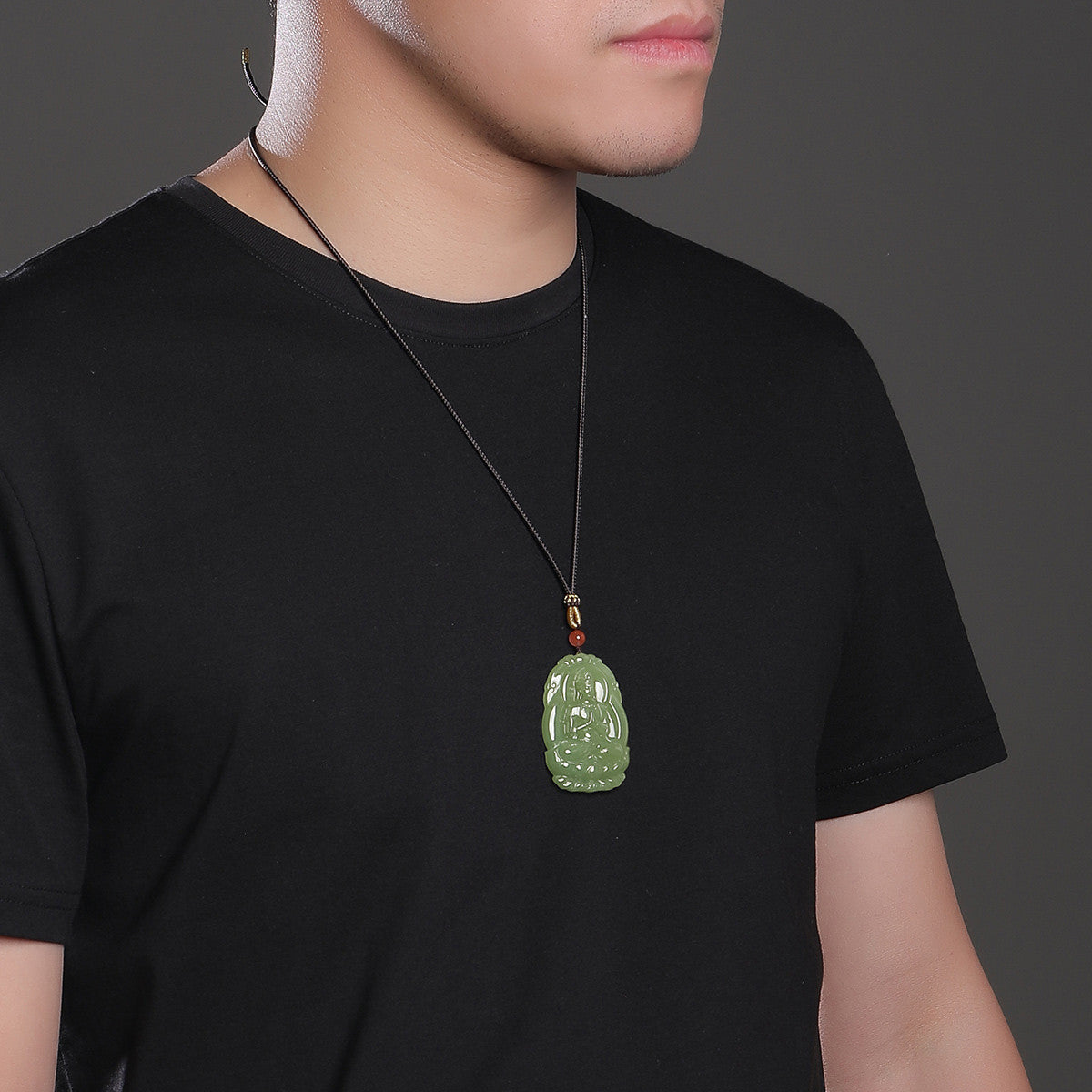 Double-sided Carved Hetian Jade Guanyin Pendant, Men's Jade Guanyin Ornament