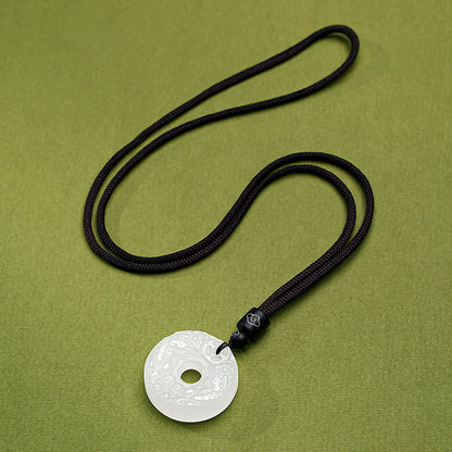 Tianshan Green Jade Pixiu Peace Buckle Pendant, New Chinese Style Minimalist Jade Charm, Festival Gift