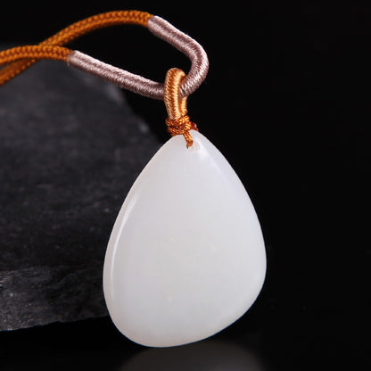 White Hetian Jade Pendant, Fine Carved Pixiu & Guanyin Pendant, Greasy Glossy High White Jade