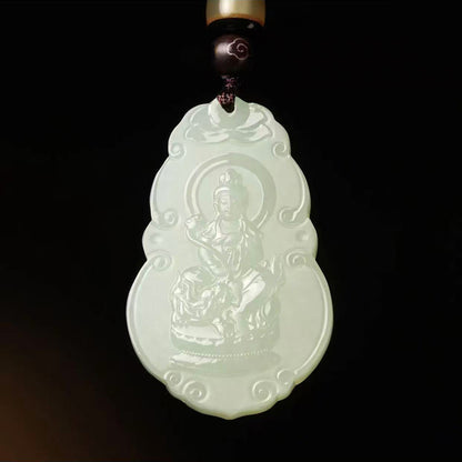 Warm Clear Water Hetian Jade 12 Zodiac Pendant, 8 Guardian Buddha Jade Charm, Premium Gift Choice with Certificate