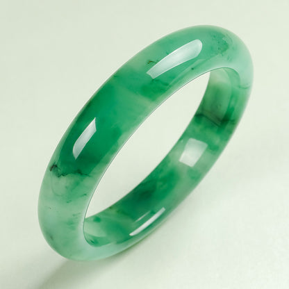 Women's African Jade Peace Bangle with Floating Patterns, Gift for Mom & Girlfriend