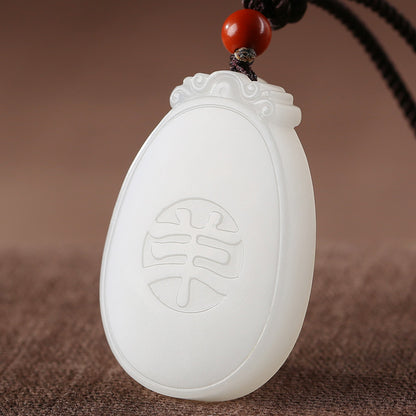 White Hetian Jade Pendant, Exquisitely Carved Twelve Chinese Zodiac, Unisex Jade Pendant