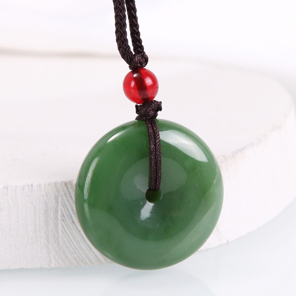 Natural Hetian Jasper Buddha Pendant, Vivid Green Jade Pendant & Round Buckle, Unisex Jade Jewelry