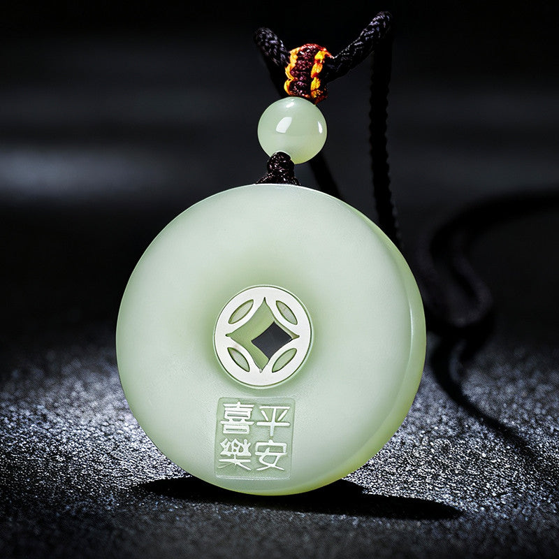 Hetian Jade Pixiu Fortune Plaque & Safety Buckle Pendant, Unisex Jade Charm for Peace & Joy, Holiday Gift with Certificate & Collectible Value