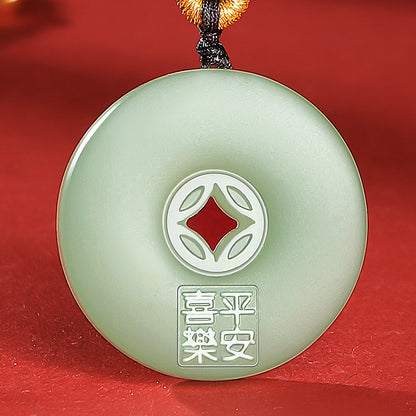 Peace & Joy | Pale Cyan Hetian Jade Pixiu Safety Buckle Pendant for Women