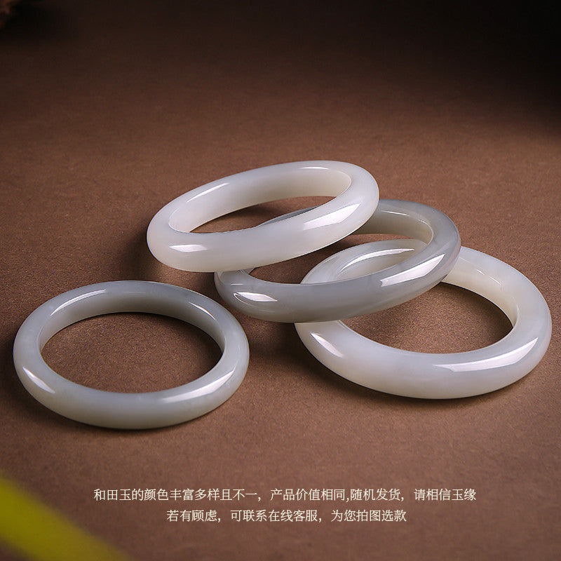 Women's Smoke Purple Hetian Jade Bangle, Peace Style Bracelet, Festival Gift, Multiple Sizes Available, With Certificate
