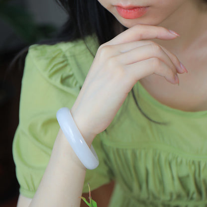 Moist Translucent Golden Silk Jade Bangle, Natural Quartzite Jade Bracelet for Women