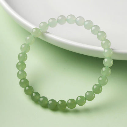 New Chinese Style Gradient Clear Water Hetian Jade Single Loop Bracelet, Holiday Gift for Elders