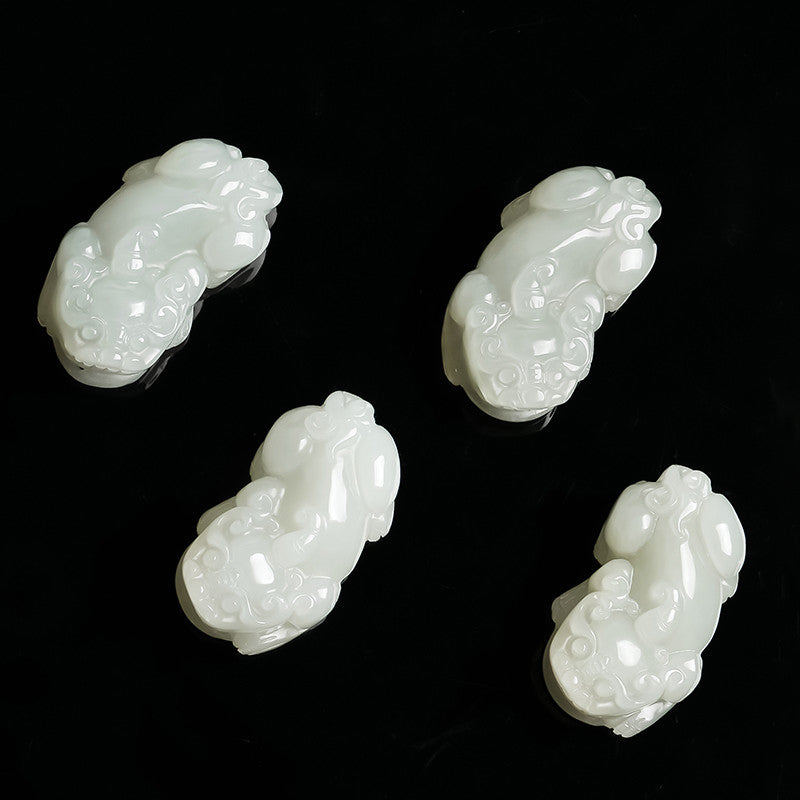 Couple Style Hetian Jade Pixiu Pendant, Auspicious Mythical Beast Charm