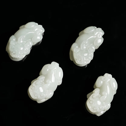 Couple Style Hetian Jade Pixiu Pendant, Auspicious Mythical Beast Charm