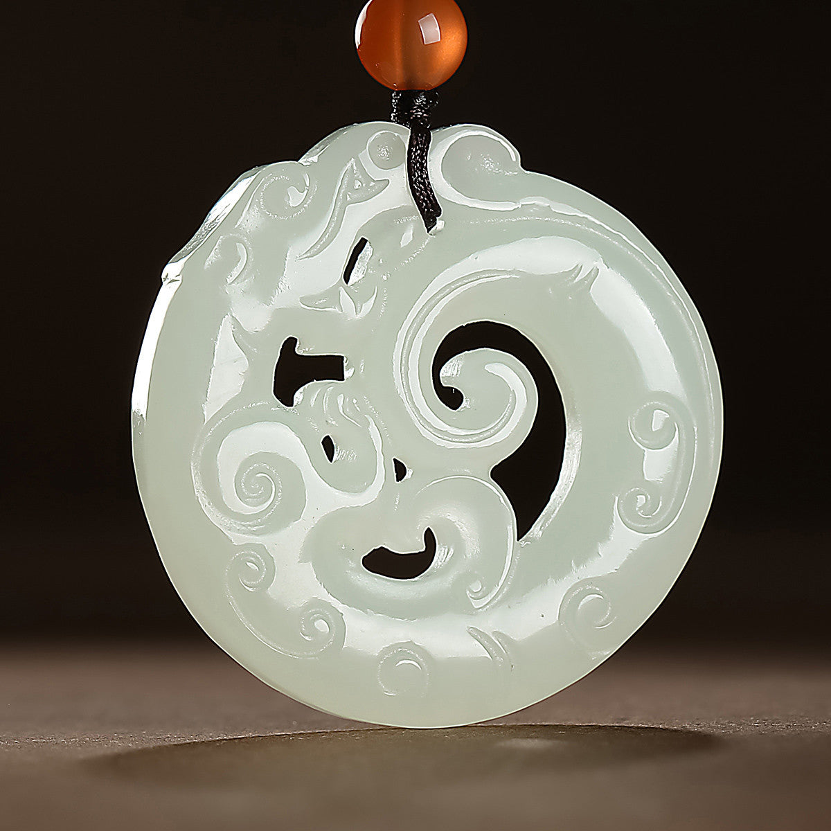 Chinese Zodiac Dragon Hetian Jade Pendant, Matching Couple Charm for Men & Women with Certificate
